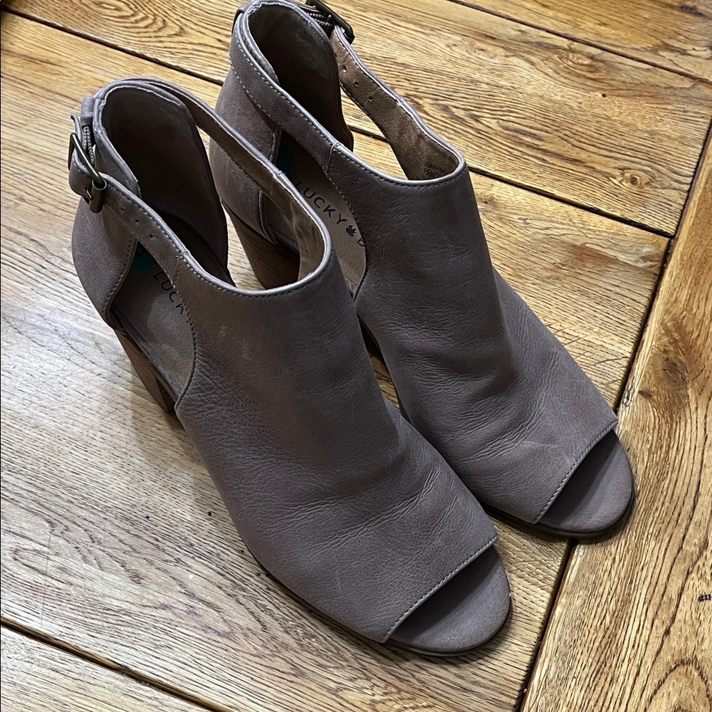 Lucky Brand Women's Heeled Peep Toe Boots - Brown size 8